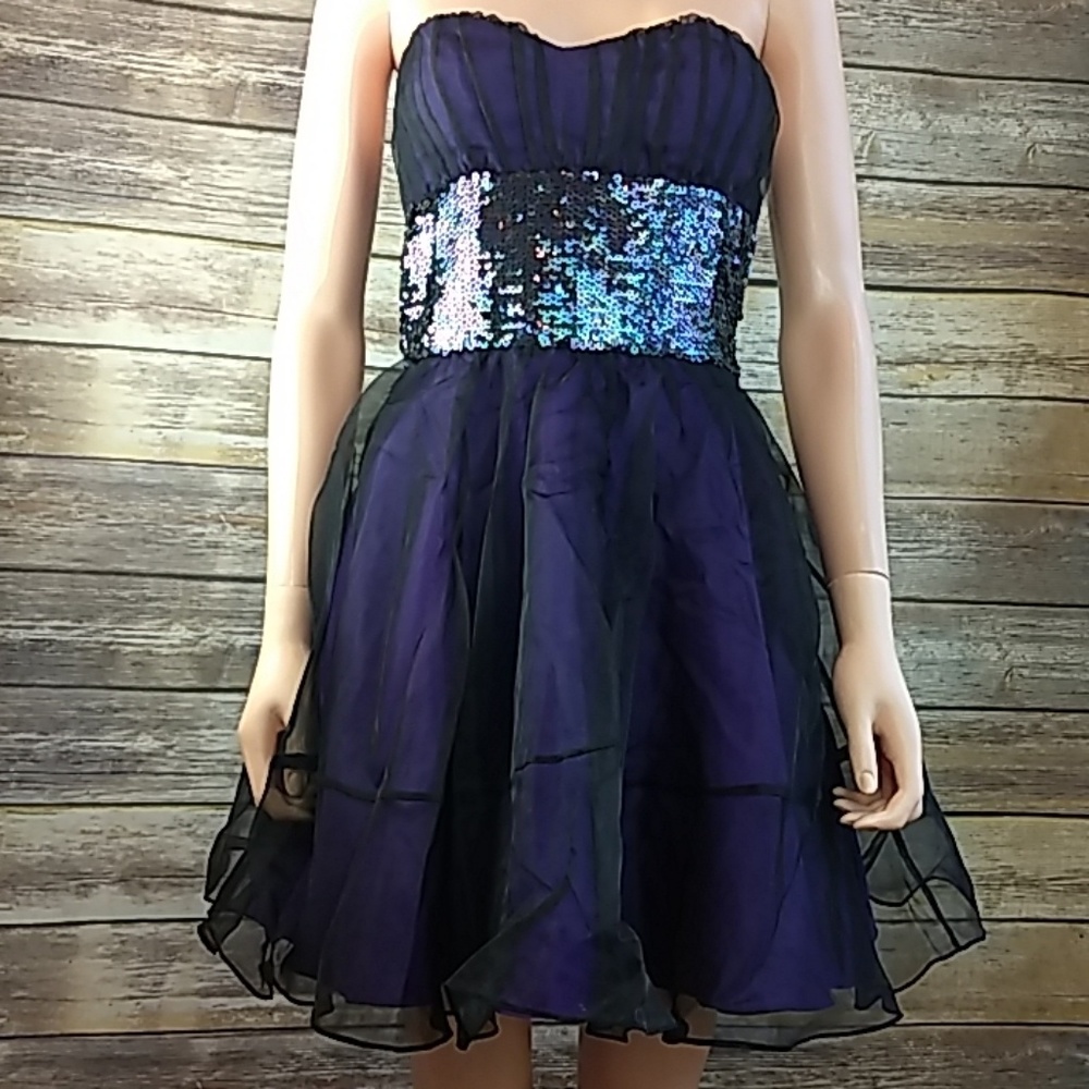 Betsey Johnson Purple Strapless Cocktail Dress